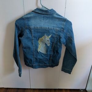 Kids Denim Jacket with Unicorn Design